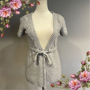 Aeropostale short sleeve open cardigan with front tie size XS